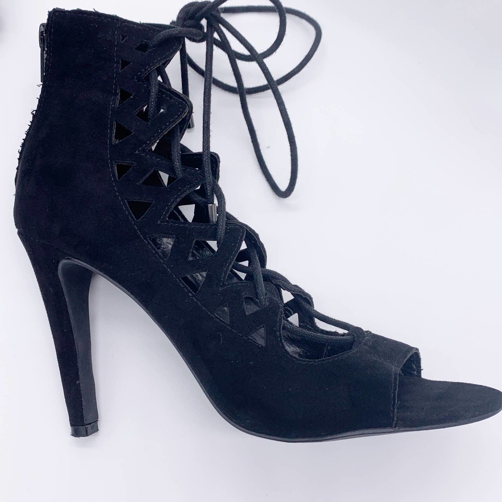 Worthington Eastwood Lace Up Open Toe Heels 6 M